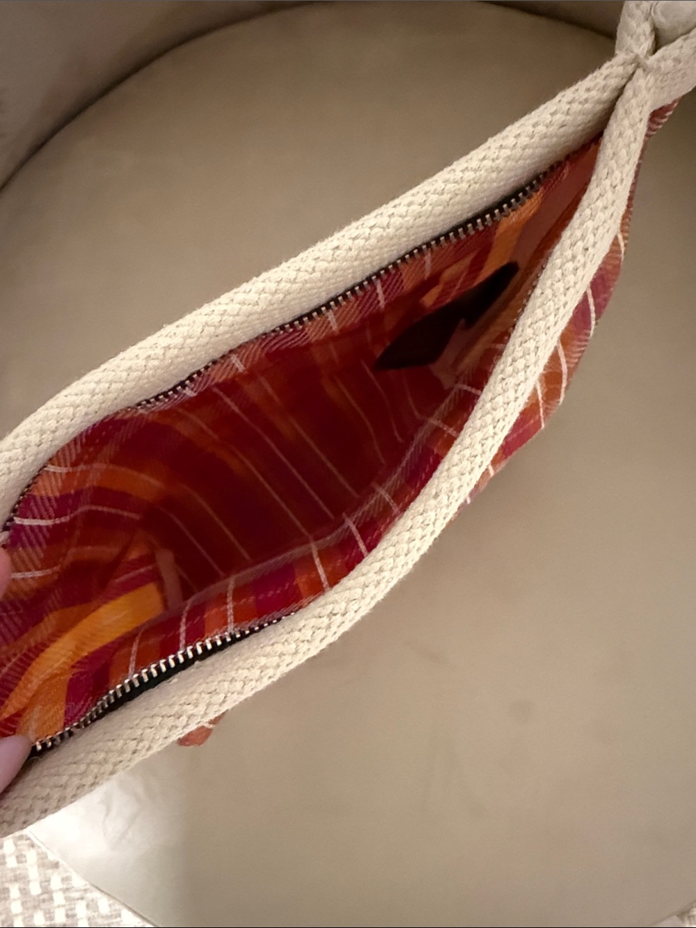 Isabel Marant Pink & Orange powden Striped Drawstring Pouch - Picture 2 of 4